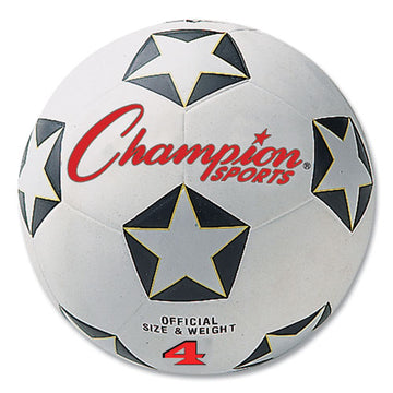 Champion Sports Rubber Sports Ball, For Soccer, No. 4 Size, White-black freeshipping - TVN Wholesale
